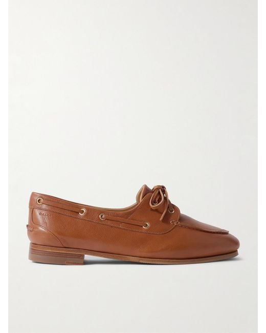 Bally Brown Pathy Leather Boat Shoes