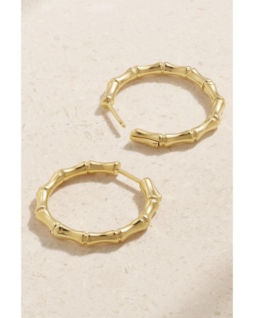 Anita Ko Natural Bamboo 18-Karat Hoop Earrings