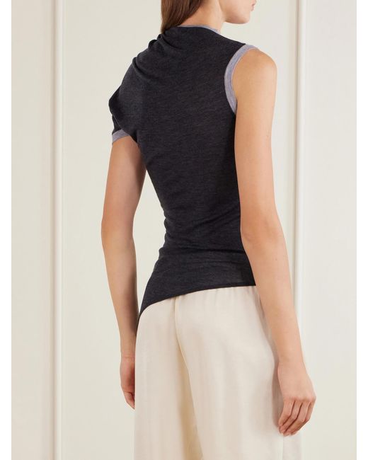 Sharon Wauchob Gray Willla Asymmetric Wool Tank