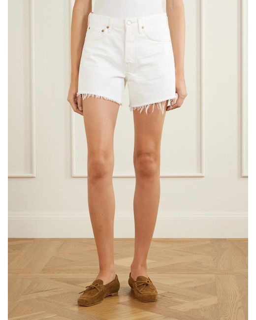 Agolde White Panna Cotta Parker Long Short In