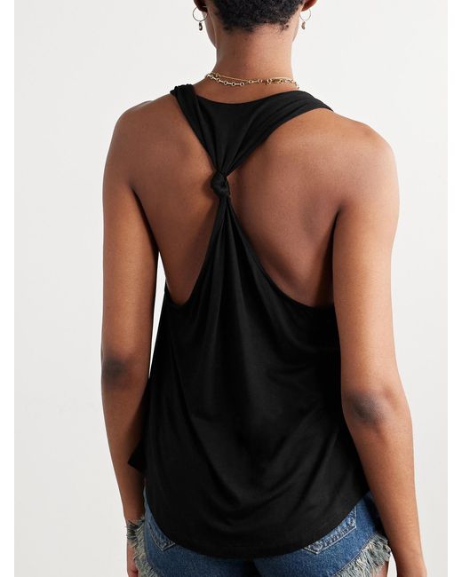 Isabel Marant Black Elody Knotted Jersey Tank