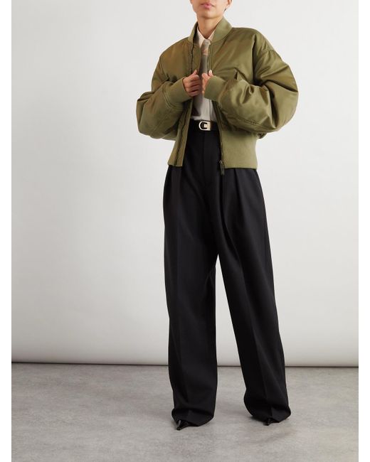 Saint Laurent Green Bomberjacke Aus Shell