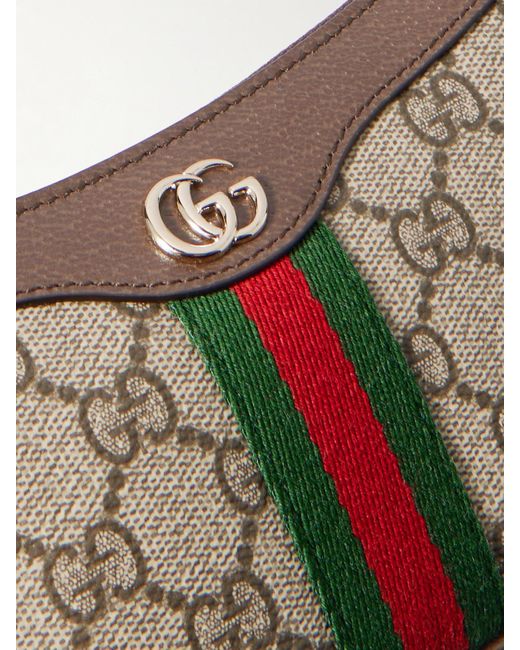 Gucci Metallic Ophidia Mini Schultertasche Aus Bedrucktem, Beschichtetem Canvas Mit Lederbesätzen