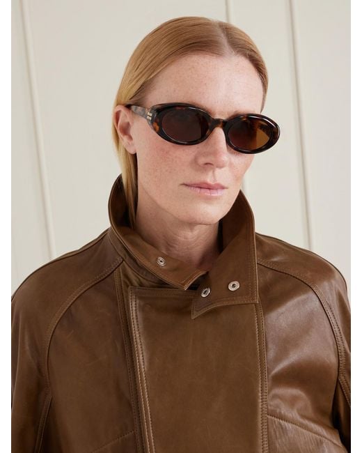 Miu Miu Brown Rounded-Frame Acetate Sunglasses