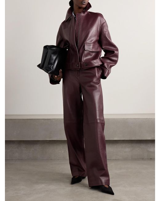 Co. Purple Belted Leather Jacket