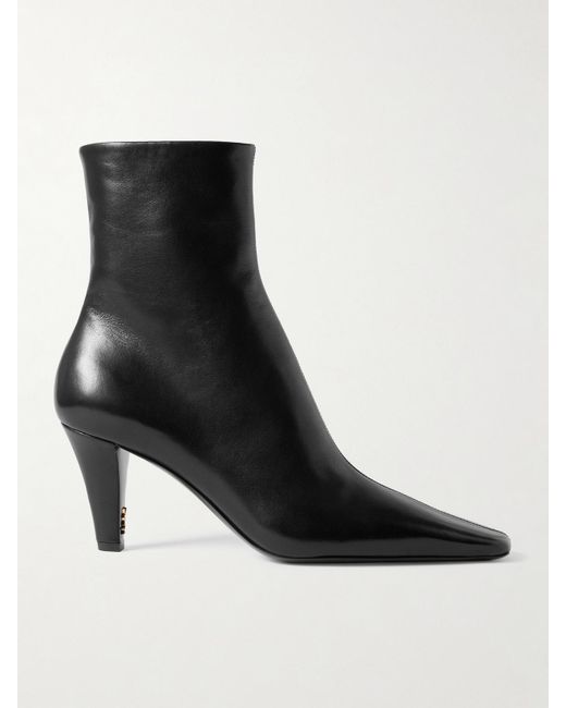 Saint Laurent Black Jill Ankle Boots Aus Leder Mit Verzierungen