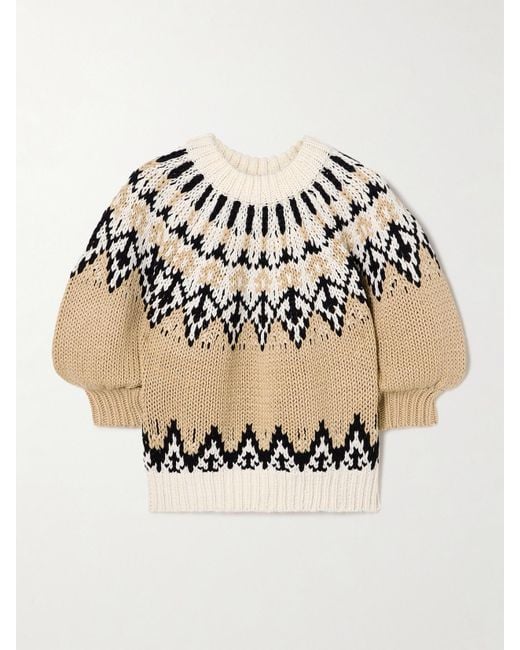 Altuzarra Natural Marty Pullover Aus Baumwolle Mit Fair-Isle-Muster