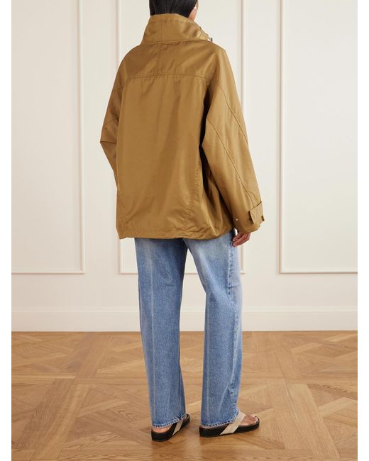 Agolde Natural Coulson Half-Zip Cotton-Blend Shell Jacket