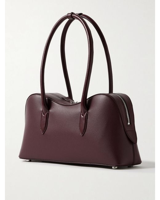 Stella McCartney Purple Ryder Logo-Embossed Embellished Textured Vegan Tote