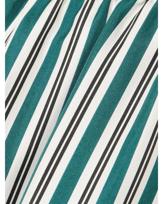 Max Mara Blue Ladino Striped Silk-Twill Wide-Leg Pants