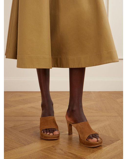 Balenciaga Brown Fargo Suede Mules
