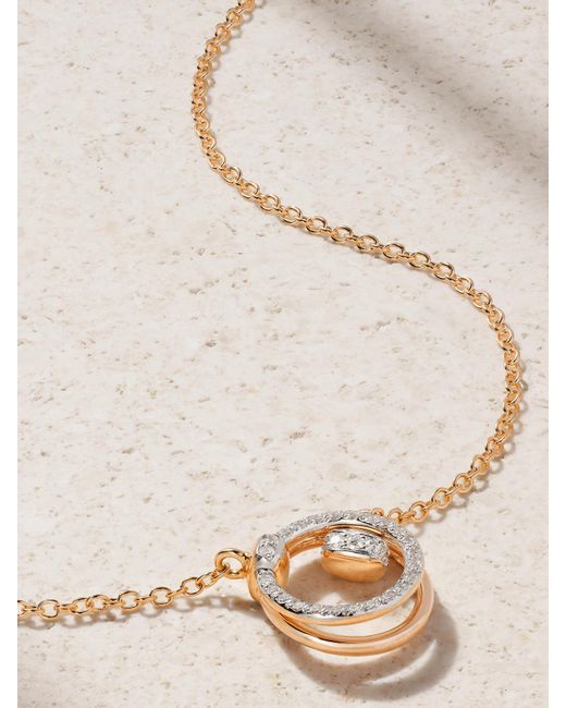 Pomellato Natural Together Rhodium-Plated 18-Karat Rose Diamond Necklace