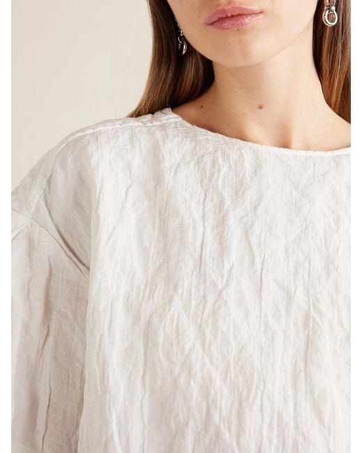 Proenza Schouler White Hansly Crinkled-Twill T-Shirt