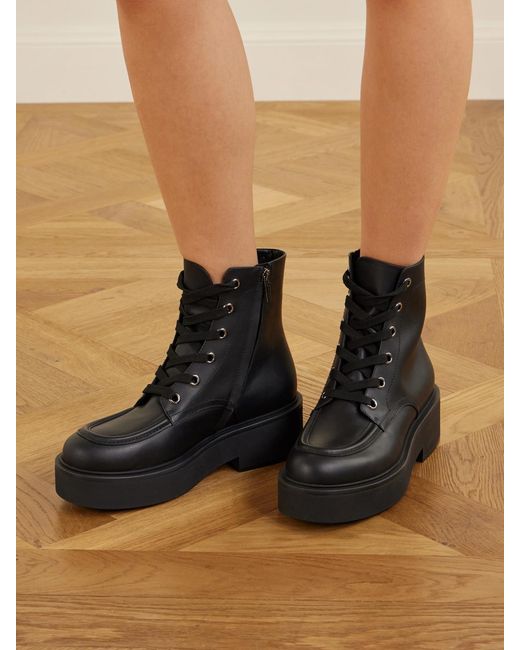 Gianvito Rossi Black 20 Leather Ankle Boots