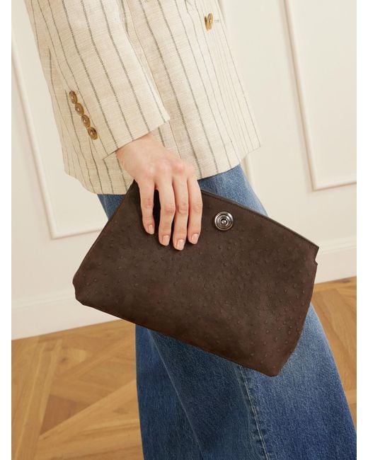 Liffner Brown Pushlock Leather Pouch