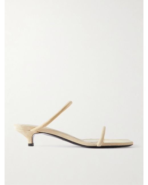 Totême  White The Minimalist Suede Sandals