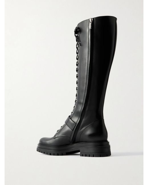 Gianvito Rossi Black Leather Knee Boots