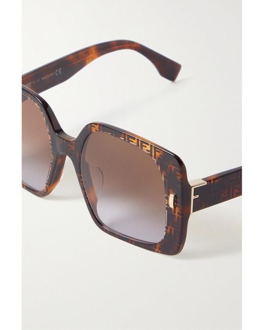 Fendi Multicolor Oversized Square-Frame Acetate Sunglasses