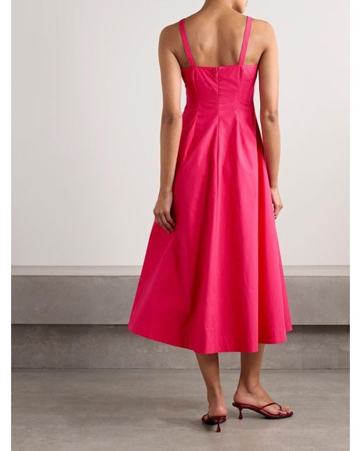 Rosie Assoulin Pink Pocktail Cotton-Poplin Midi Dress