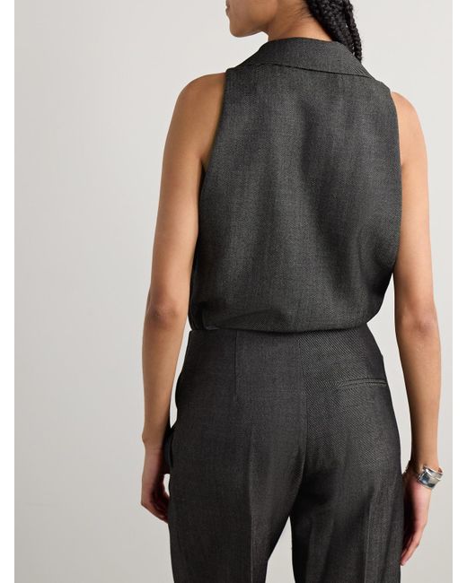 Christopher Esber Black Facile Wool-Twill And Stretch-Jersey Bodysuit