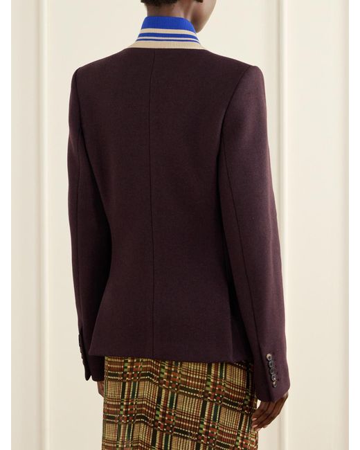 Dries Van Noten Blue Striped Wool-Blend Jacket