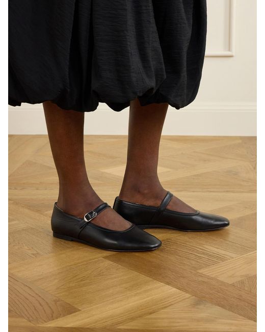 Le Monde Beryl White Leather Mary Jane Ballet Flats