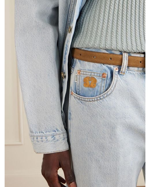 Blazé Milano Blue Nariida Maline Mid-Rise Wide-Leg Jeans