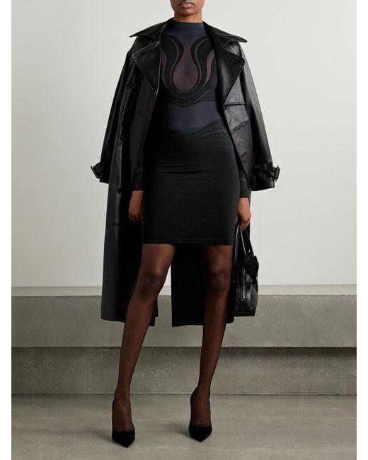 Wolford Black Venus Paneled Stretch-Jersey Mini Dress