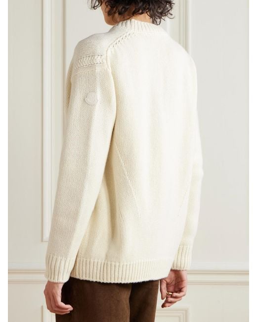 Moncler Natural Wool And Cashmere-Blend Cardigan