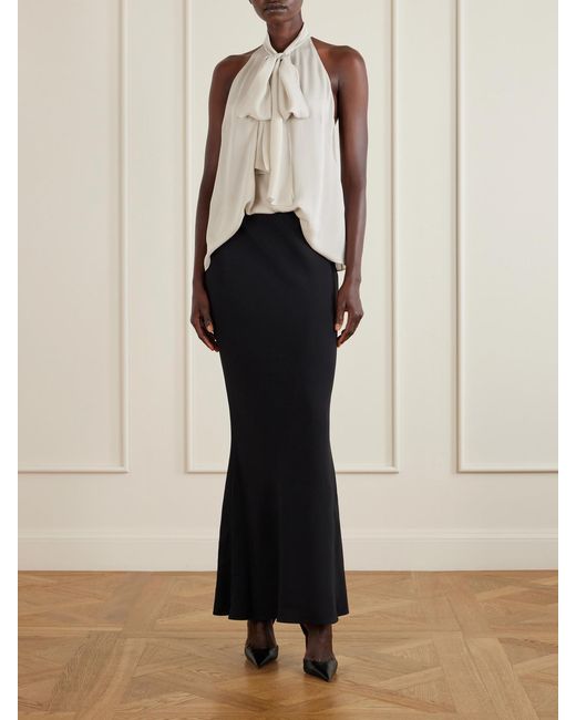 Tom Ford Natural Halterneck Silk-Georgette Blouse