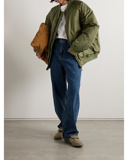 Wardrobe NYC Green Reversible Quilted Shell Bomber Jacket