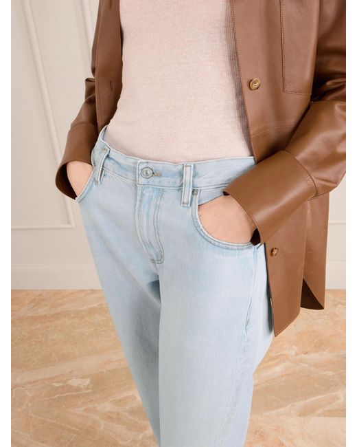 Citizens of Humanity Blue Lindz Mid-Rise Straight-Leg Jeans
