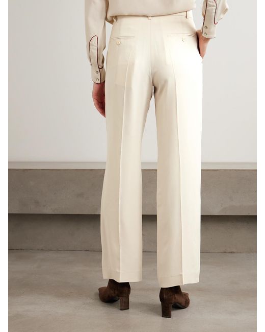Isabel Marant White Noanda Crepe Straight-Leg Pants