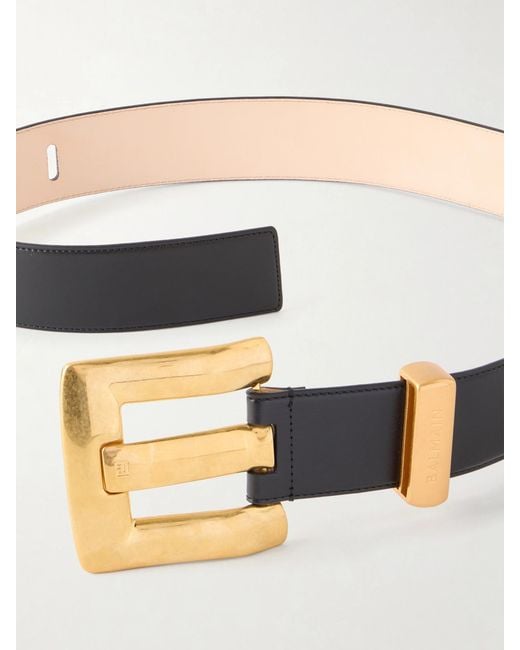 Balmain Black Anthem Leather Belt