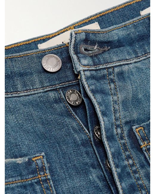 Nili Lotan Blue Florence Hoch Sitzende Schlagjeans Mit Distressed-Details