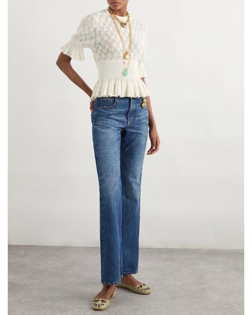 Chloé Blue High-Rise Straight-Leg Jeans