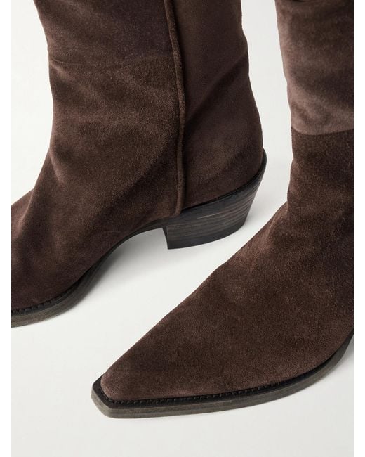 Khaite Brown Clive Suede Knee Boots