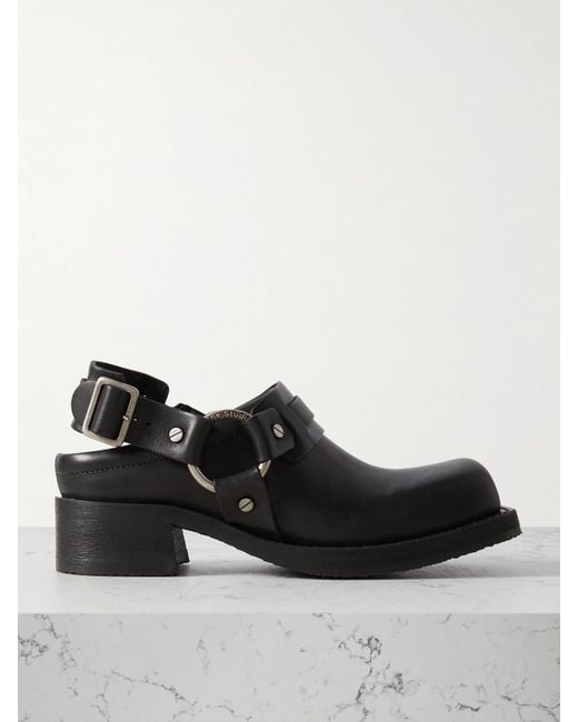Acne Black Leather Mules