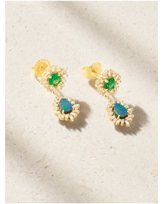 Suzanne Kalan Natural 18-Karat Multi-Stone Earrings