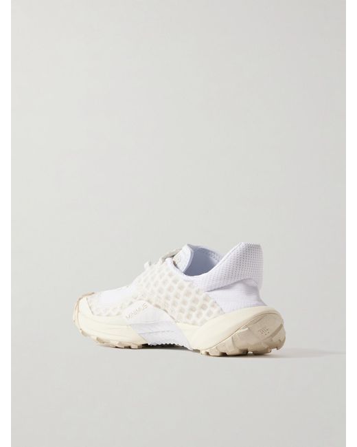 New Balance White Minimus Rubber-Trimmed Mesh Sneakers