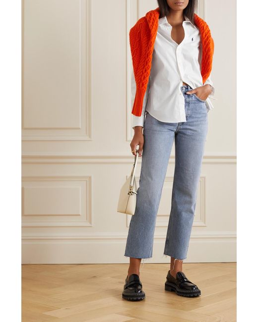 Femme Tops Tops Polo Ralph Lauren Chemise en coton melange a carreaux Coton Polo Ralph Lauren en coloris Rouge 