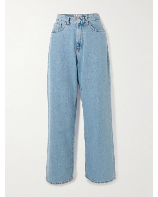 Rohe Blue Mid-Rise Wide-Leg Jeans