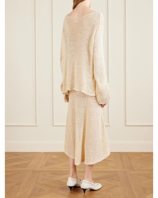 Khaite Natural Davet Open-Knit Silk And Cotton-Blend Sweater