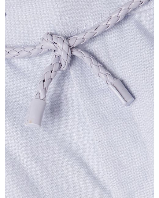 Zimmermann Purple Luna Belted Linen Shorts