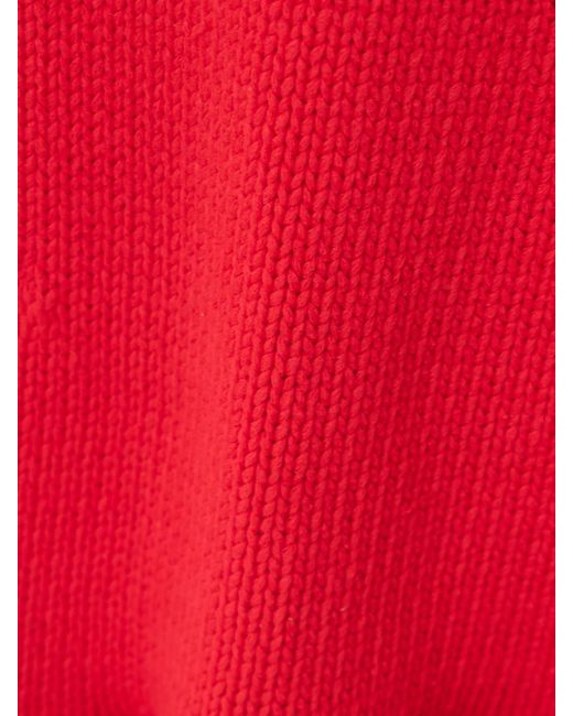 DIOTIMA Red Moore Fringed Pointelle-Knit Cotton-Blend Maxi Dress