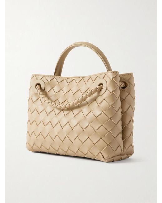 Bottega Veneta Natural Mini Andiamo Intrecciato Leather Tote