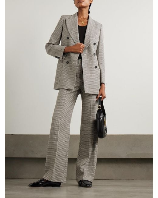 Joseph Gray Leandre Double-Breasted Houndstooth Wool-Blend Blazer
