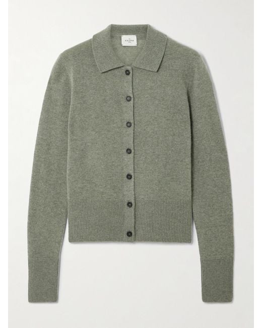 LeKasha Green Fraga Organic Cashmere Cardigan