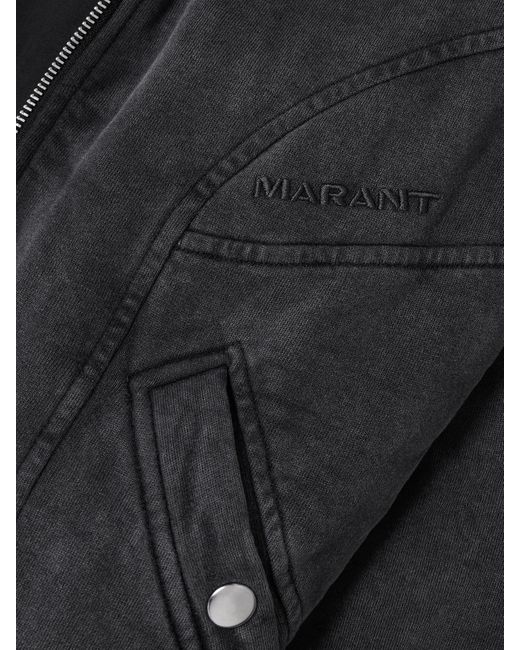 Isabel Marant Black Parveti Washed-Effect Bomber Jacket