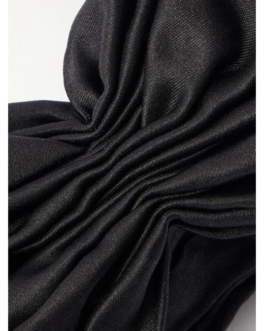 Jennifer Behr Black Dinah Haarband Aus Duchesse-Seidensatin Mit Raffungen